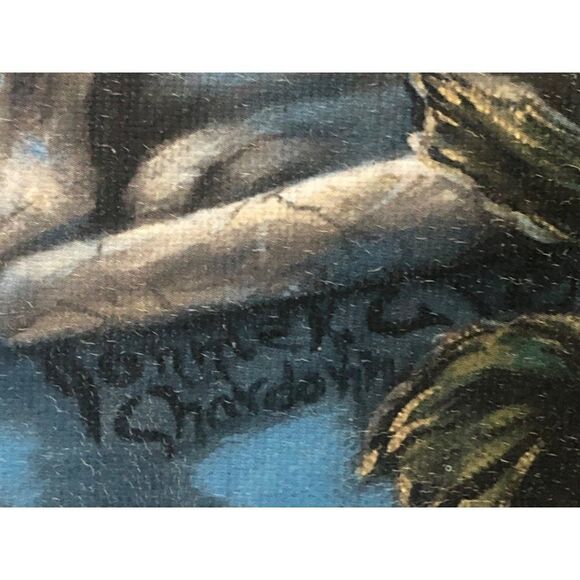 Vintage Framed Print Egyptian Couple Cat - Picture 2 of 4